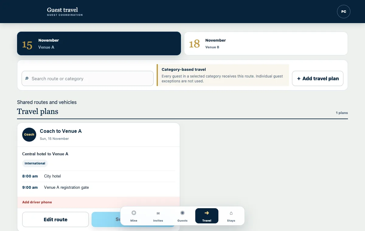 Event OS · Travel planning